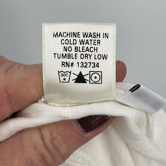 Bella Dahl Cream Lightweight Linen Relaxed Drawstring Pants Medium - Picture 7 of 7